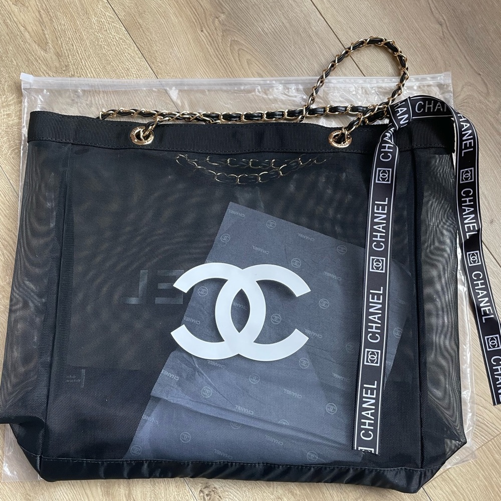 Chanel Black Tote with Chain Straps - Picture 4 of 4